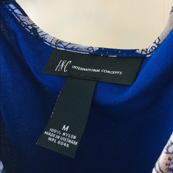 INC Blue/White Sheer Blouse - Picture 4 of 5
